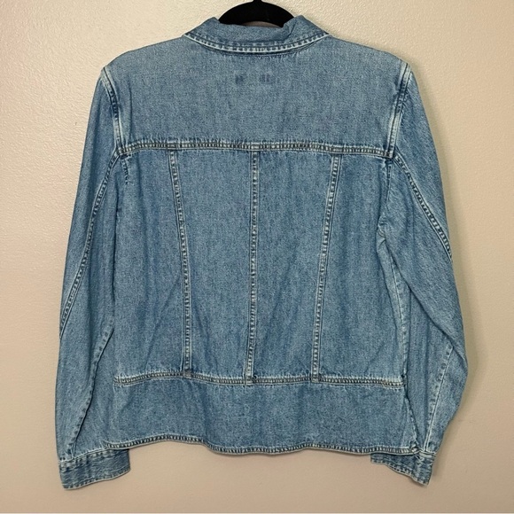 Vintage Christoper & Banks Denim Zip Up Jacket Peplum Jean Jacket Size Large - Picture 4 of 6